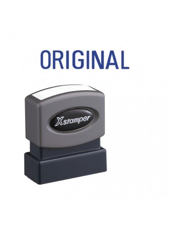 Message Stamp - "ORIGINAL" - 0.50" Impression Width x 1.63" Impression Length - 100000 Impression(s) - Blue - Recycled - 1 Each - xst1111